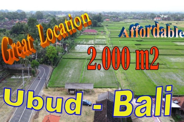 TANAH DIJUAL MURAH di UBUD 2,000 m2 di Sukawati Ubud